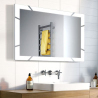 rectangular mirror with powerful LED lighted frame