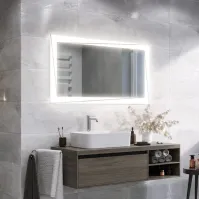 rectangular mirror with illuminated frame for powerful lighting