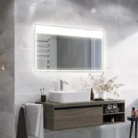 Rectangular mirror light+ illuminates dark bathrooms
