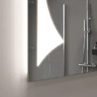rectangular mirror, pretty light, ideal for bathroom