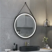 Scandinavian round LED mirror for a clean and modern style