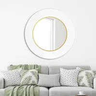Scandinavian round mirror with fine peripheral LED light