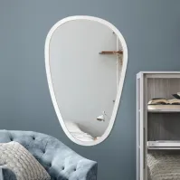 stone white vertical mirror in a special Scandinavian shape