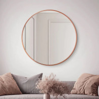 Scandinavian cylindrical round porthole mirror with colored frame