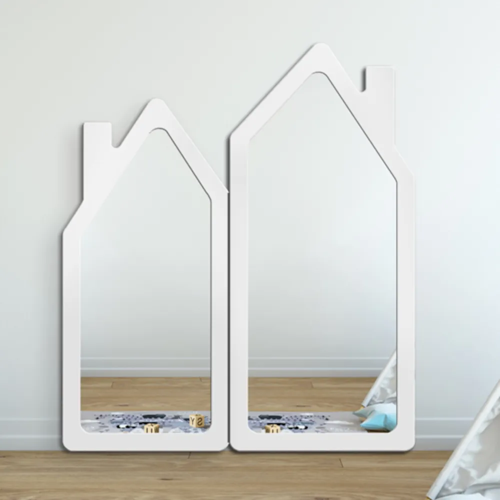 house-shaped mirror white elegant and modern