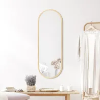 Scandinavian elongated mirror oblong rounded at the ends