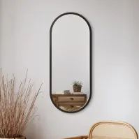 oblong mirror black frame with elegant elongated shape