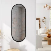 oblong mirror black frame vertical or horizontal positioning