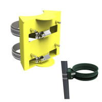 Robust steel post mount for bag support
