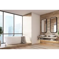 elegant black mirror with rounded corners