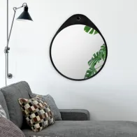 elegant black Oslo mirror round decorative black mirror