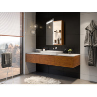 Custom-made bathroom cabinet made of raw wood