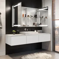 mirror cabinet with powerful touch light activation