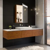 custom-made basic LED mirror cabinet bathroom furniture