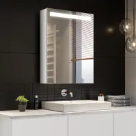 Custom-made LED mirror cabinet with a wide choice of materials