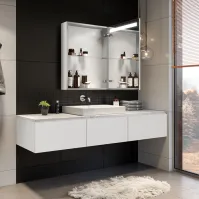 how to fix LED mirror cabinet above sink