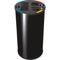 selective sorting bin 2 black round practical bins