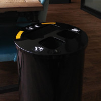 Black selective sorting bin for 3 bags of different sizes