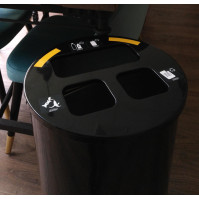 black selective sorting bin high-quality round finish