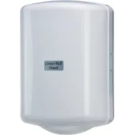 Robust plastic dispenser for centre-feed rolls.