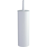 White plastic toilet brush holder