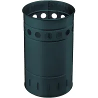 Runder Korb aus verzinktem Stahl, grau, 35L, robust und elegant.