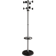 Elegant coat rack with 8 hooks and integrated umbrella storage