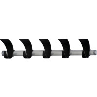 Elegant wall-mounted coat rack with five sturdy hooks.