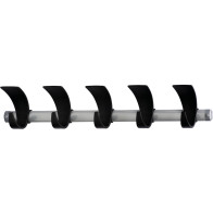 Elegant wall-mounted coat rack with five sturdy hooks.