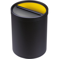 Compact dual-compartment bin for selective sorting