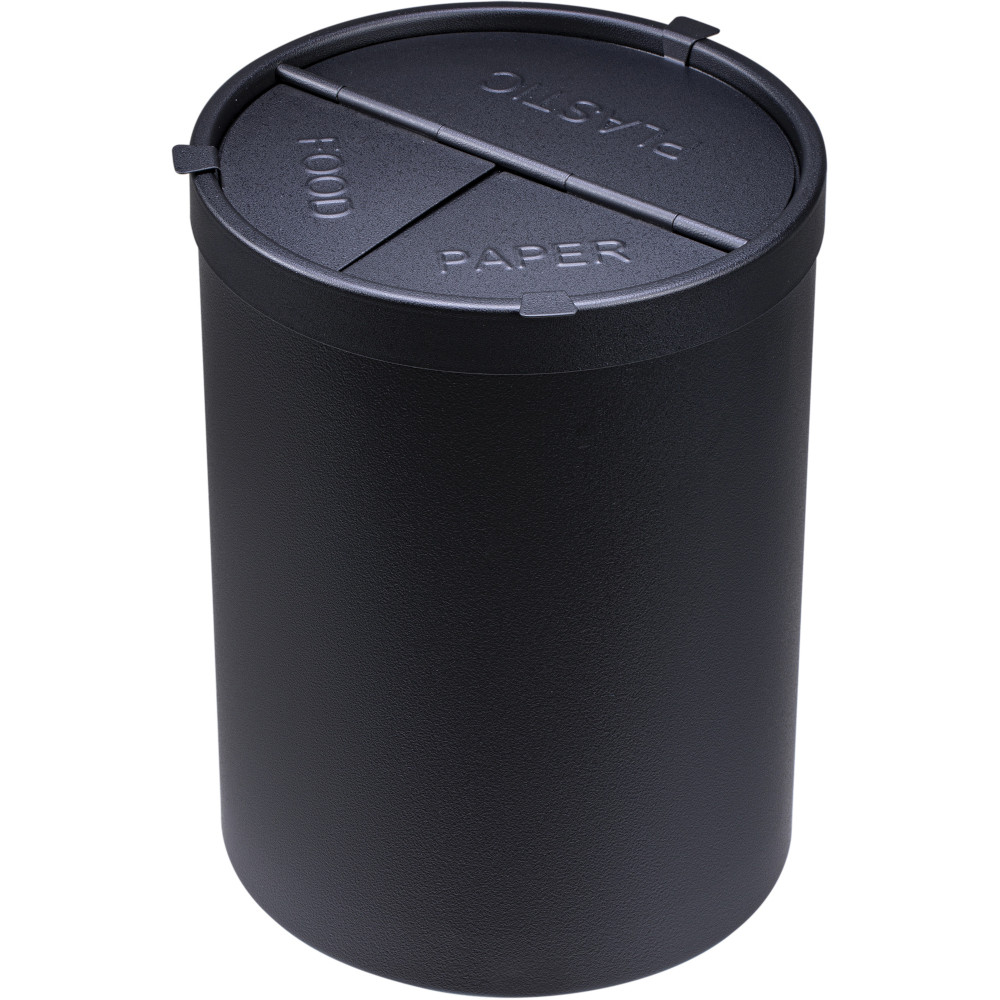 Kompakter Dreifach-Abfallbehälter mit praktischem Deckel
