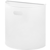 Compact and modern half-round white wall basket.