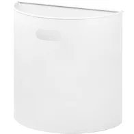 Compact and modern half-round white wall basket.