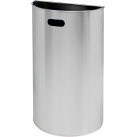 Elegant semi-circular wall-mounted basket in brushed stainless steel