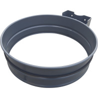 Grey metal support crown for bin bags.