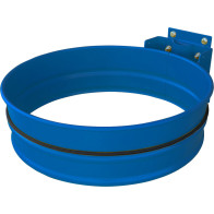 Blue wall-mounted bin bag holder