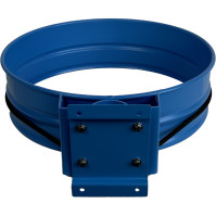 blue wall-mounted bin bag holder