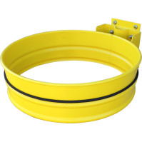yellow wall-mounted bag holder