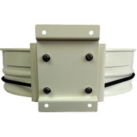 Weißer, robuster Wandhalter, pflegeleicht, elastisches Band.
