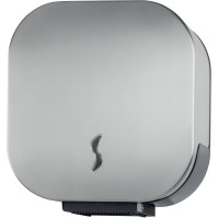 Robust dispenser for large toilet paper rolls for communities