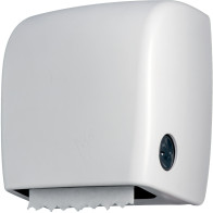 Practical autocut dispenser for efficient wiping rolls.