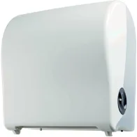 Compact autocut mini dispenser for efficient wiping rolls.