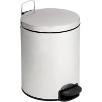 Compact stainless steel pedal bin