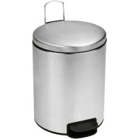 Compact brushed stainless steel bin