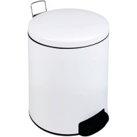 Compact white pedal bin