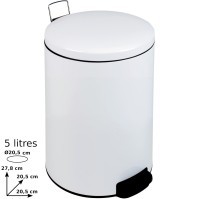Compact white pedal bin