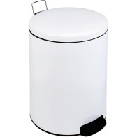 Compact white pedal bin
