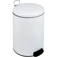 Weiße Pedal-Mülleimer, 12L, schlichtes Design, praktisch
