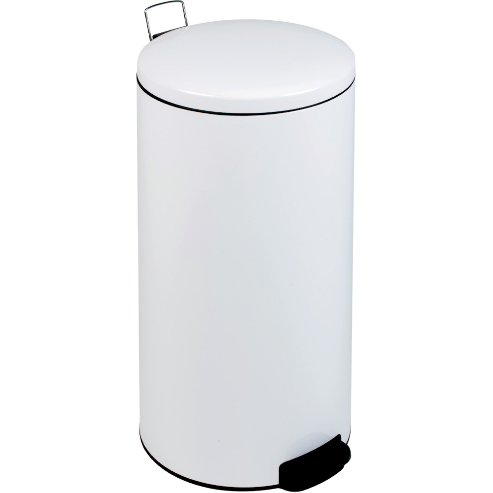 Weißer Mülleimer 30L mit Pedal Weißer Mülleimer 30L mit Pedal
