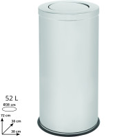 Swing lids on stainless steel bins